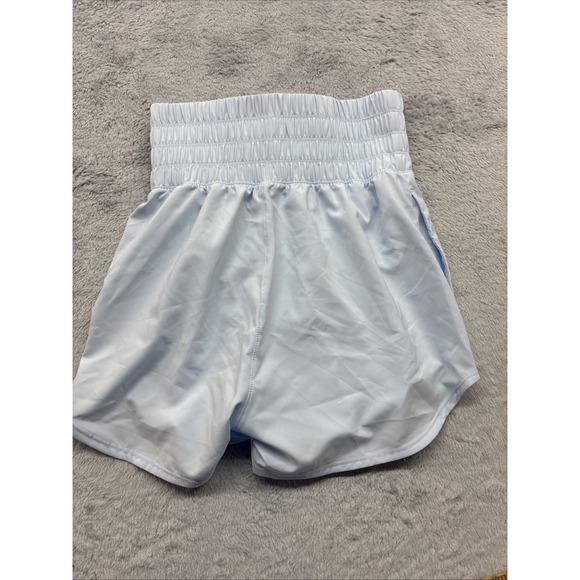 Nike One Dri-FIT 3" Brief-Lined Ultra‎ High Waisted Shorts Size XS Sky Blue New - Picture 6 of 6